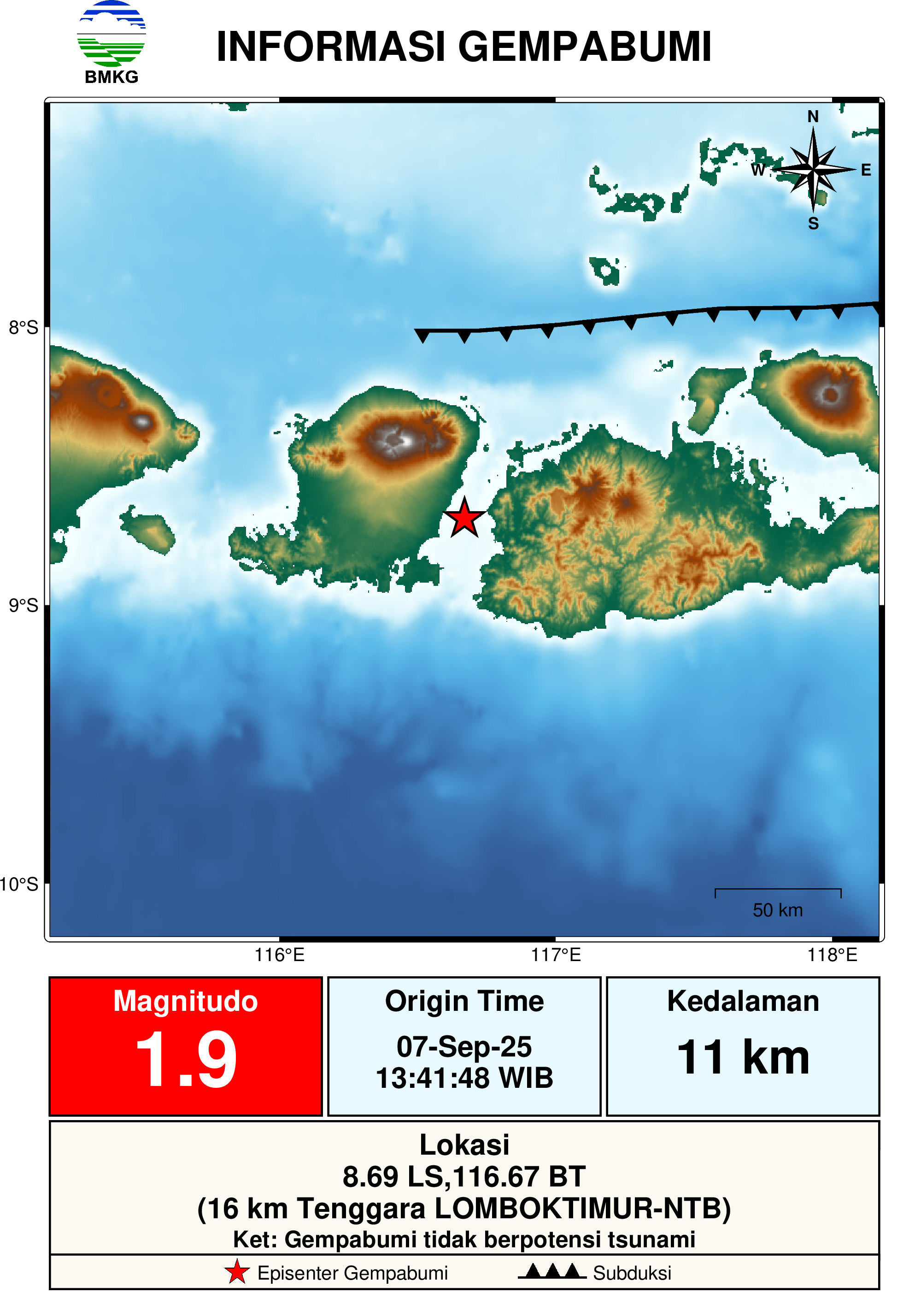 informasi gempa bumi region 3