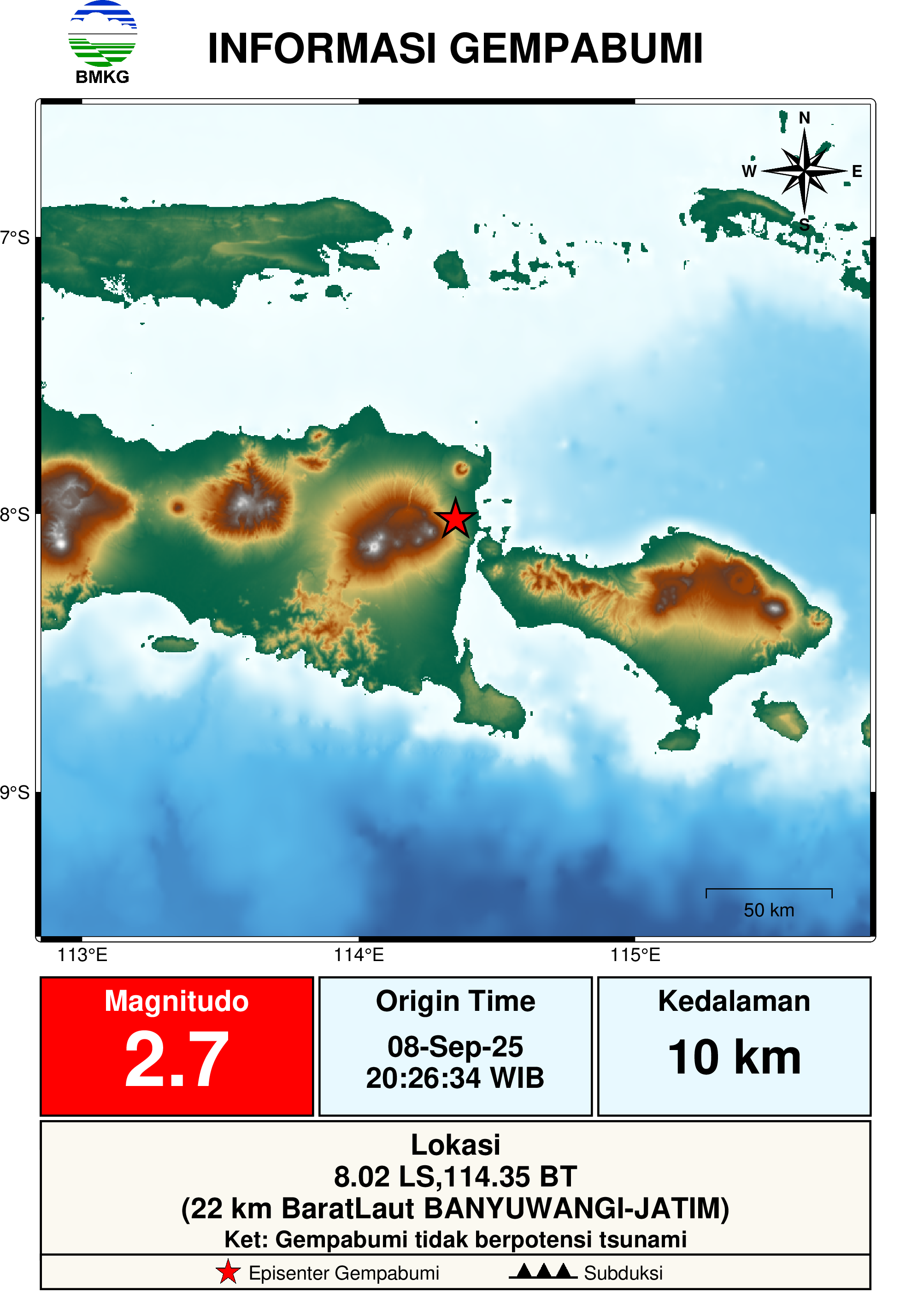 informasi gempa bumi region 3