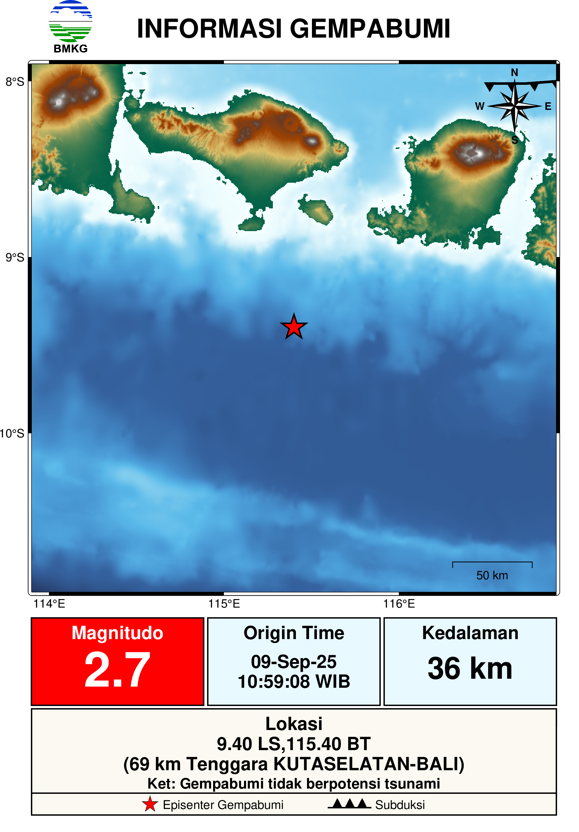 informasi gempa bumi region 3