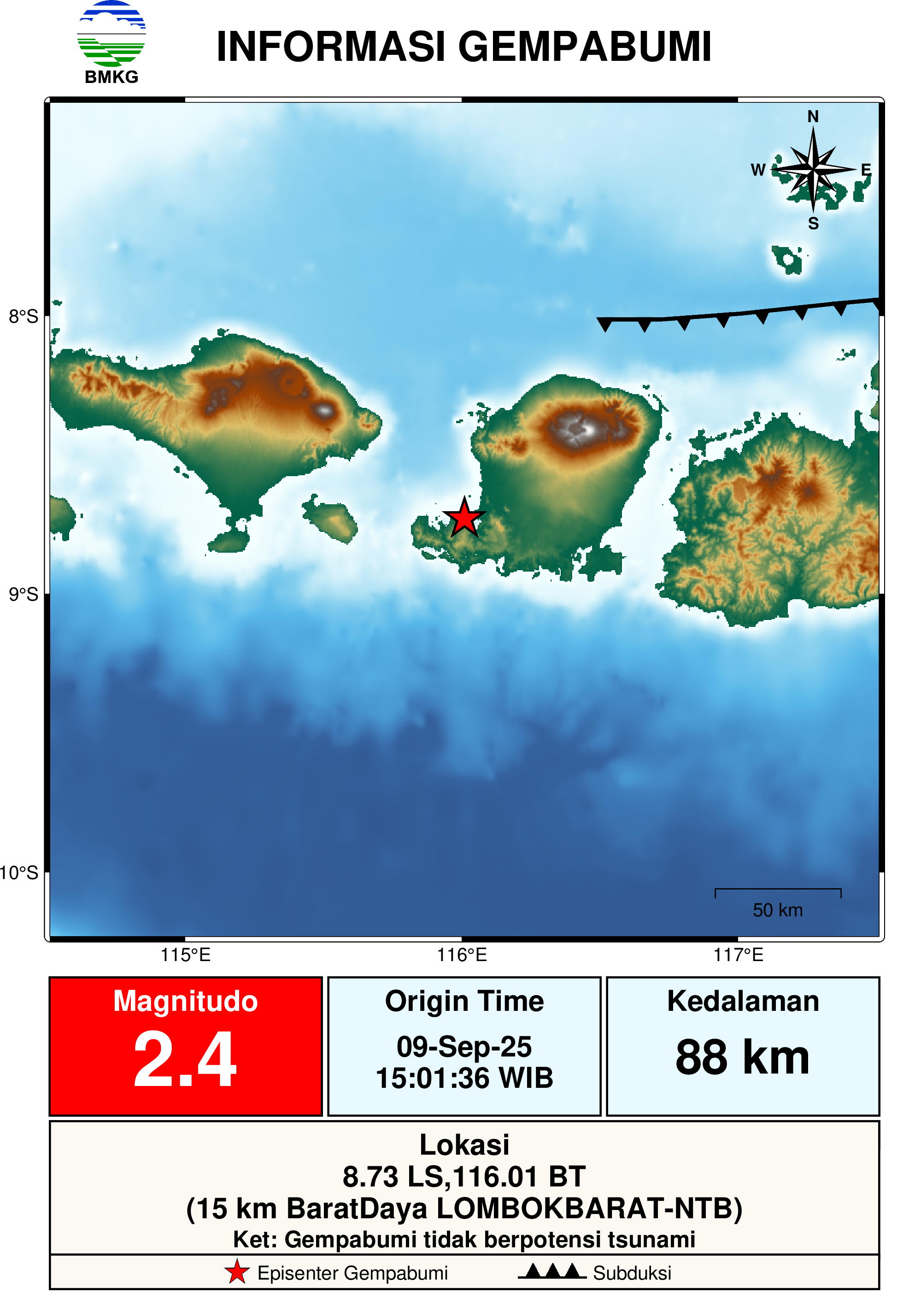 informasi gempa bumi region 3