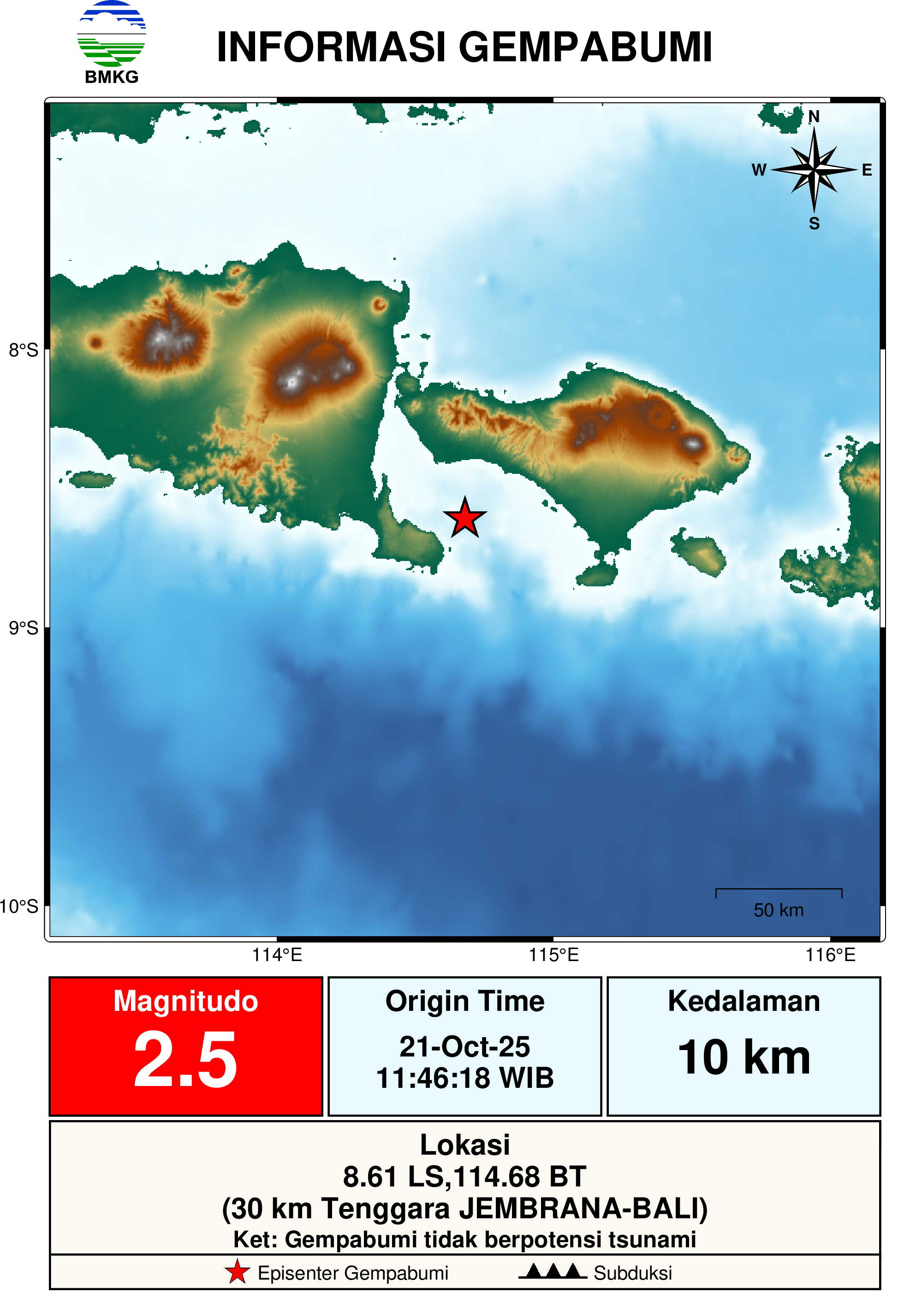informasi gempa bumi region 3