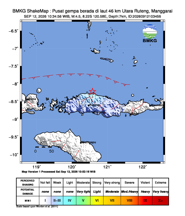 ShakeMap Gempa